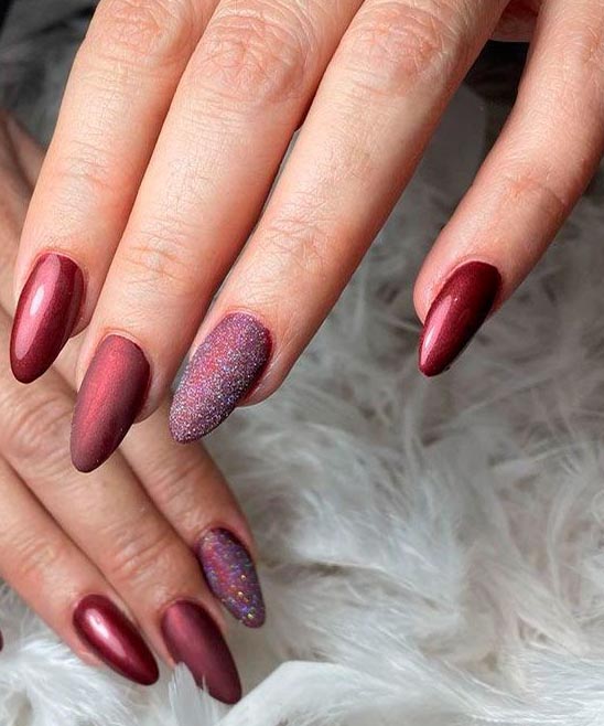 Burgundy Ombre Nails Matte