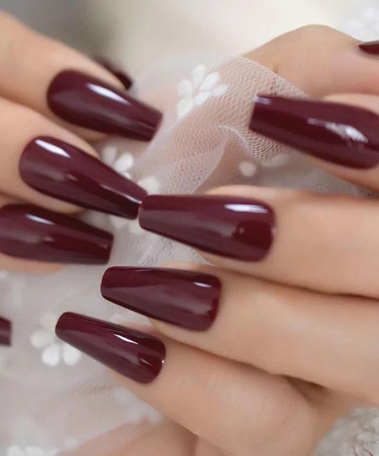 Burgundy Ombre Nails With Glitter