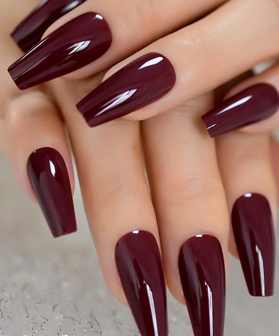 Burgundy and Black Color Nail Design Ideas
