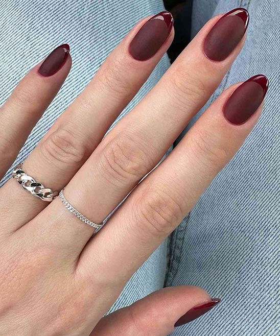 Burgundy and Black Nail Ideas