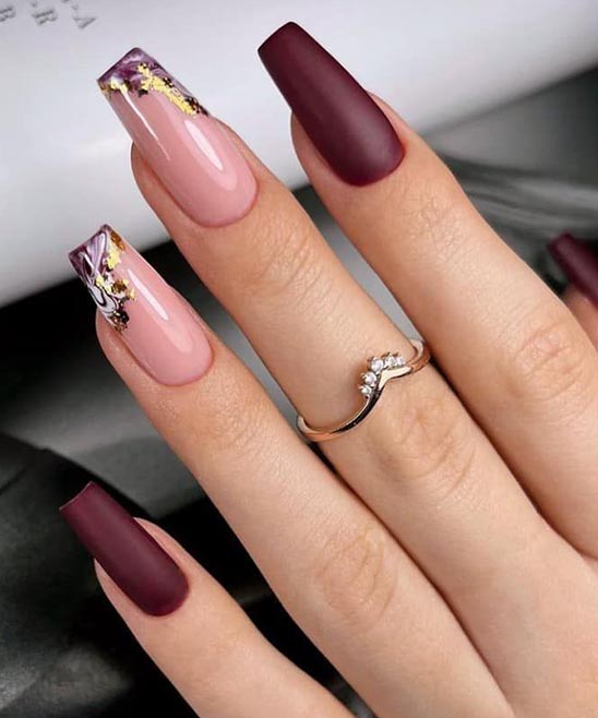 Burgundy Acrylic Nails