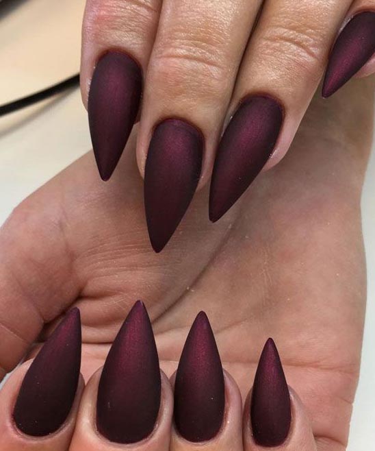 Burgundy and Gold Nails Matte