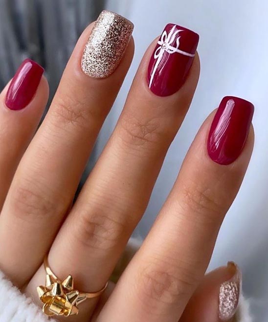 Burgundy and Rose Gold Nails Coffin