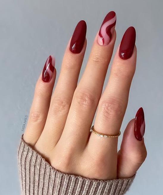 Burgundy and Rose Gold Ombre Nails
