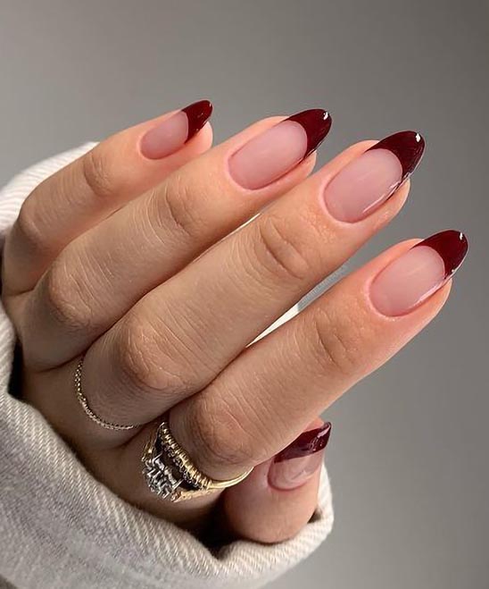 Burgundy and Silver Nail Designs