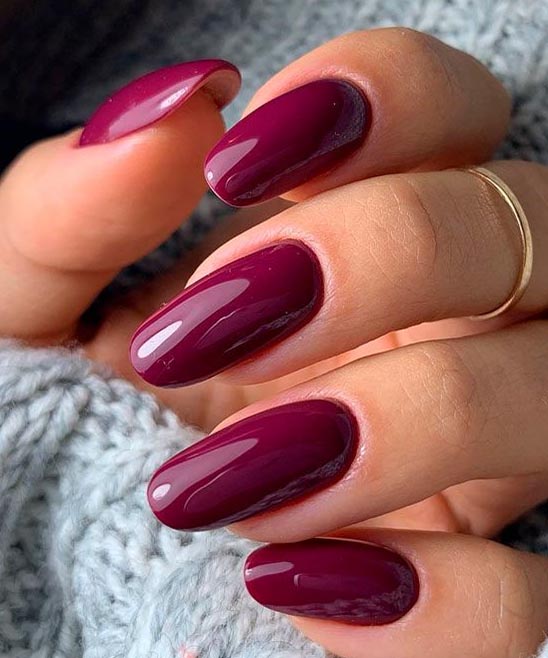 Burgundy and White Nails