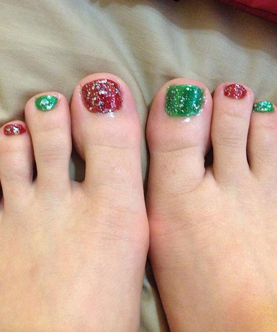 Christmas Nail Art Designs for Toes