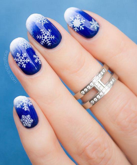Christmas Nail Design Blue