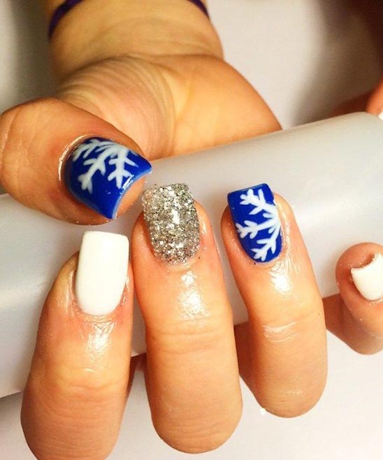 Christmas Nail Designs Blue and Silver