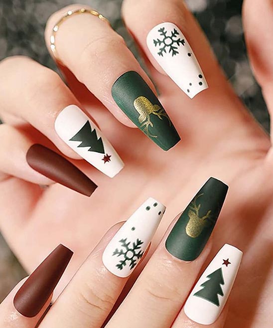 Christmas Nail Designs Green and Red