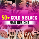 Classy Black and Gold Coffin Nails