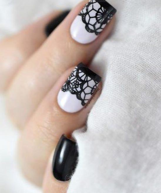 Classy Black and White Nail Art