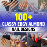 Classy Edgy Almond Nail Design