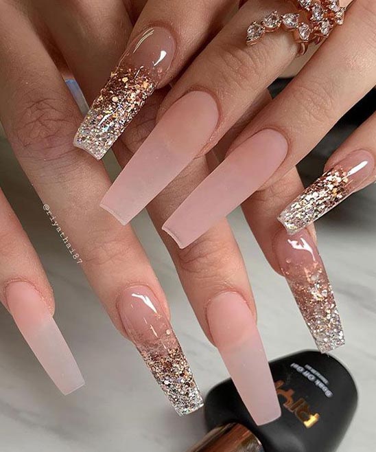 Clear Pink Coffin Nails