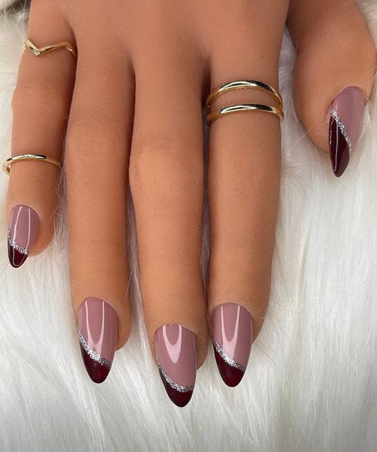 Coffin Burgundy Nails