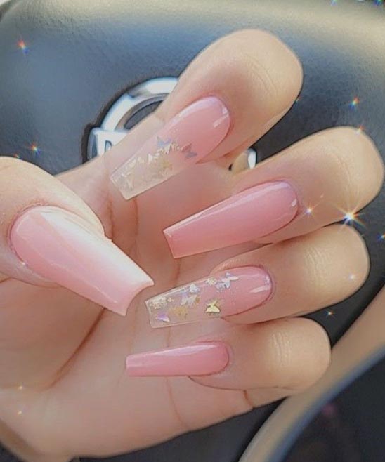 Coffin Light Pink Acrylic Nails