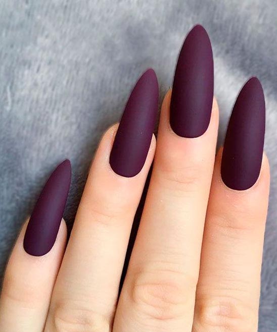 Coffin Matte Burgundy Nails