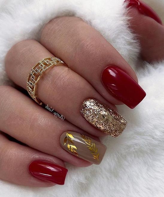 Coffin Nails Burgundy and Gold