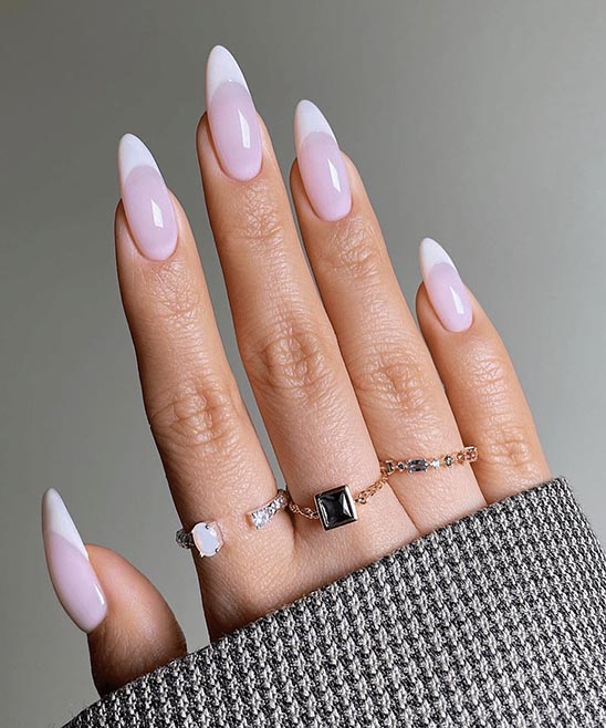 Coffin Acrylic Nails Pink and White