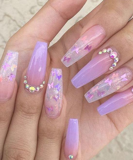 Coffin Nails Pink and White Ombre