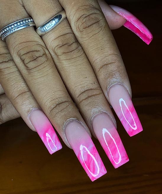 Coffin Ombre Nails Pink
