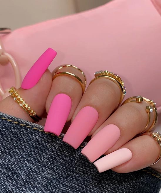 Coffin Pink Nail Designs
