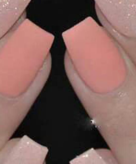 Coffin Shape Pink Nails
