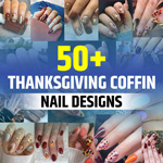 Coffin Thanksgiving Acrylic Nails