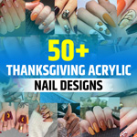 Coffin Thanksgiving Acrylic Nails