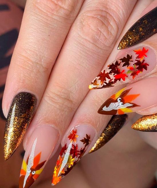 Coffin Thanksgiving Nails