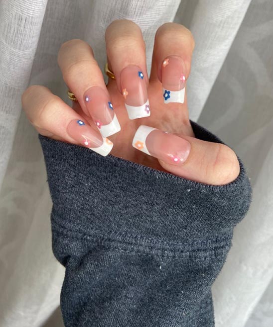 Colored French Tip Nail Designs