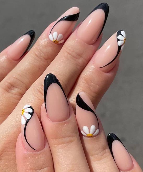 Cute Black Almond Shape Nail Designs.jpg