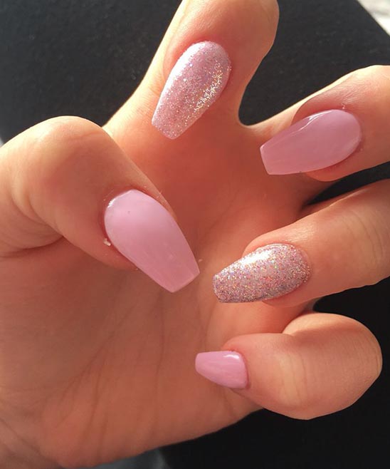 Cute Light Pink Coffin Nails