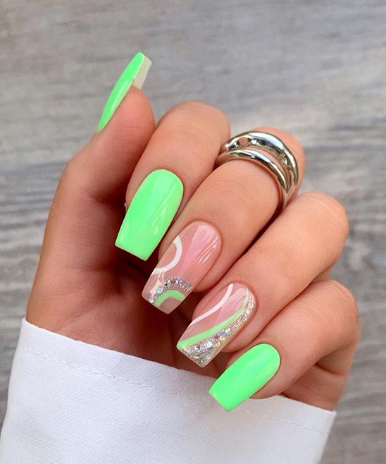 Cute Lime Green Nail Designs