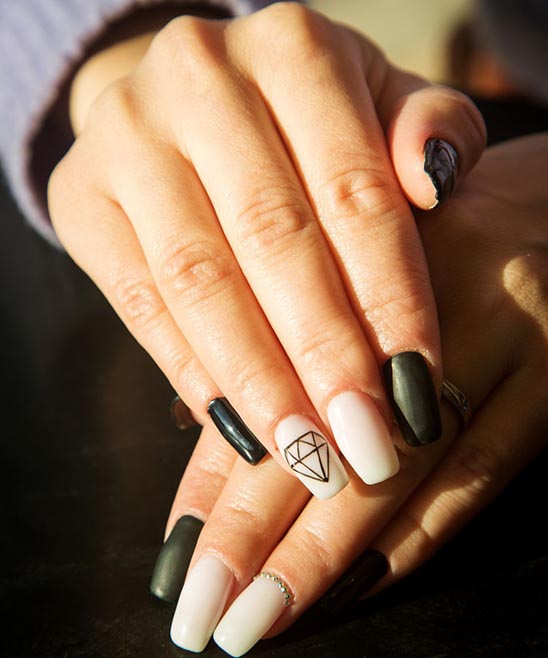 Cute Nails Ideas Black and White