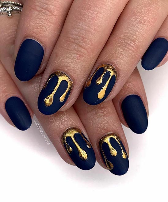 Cute Navy Blue Nail Designs