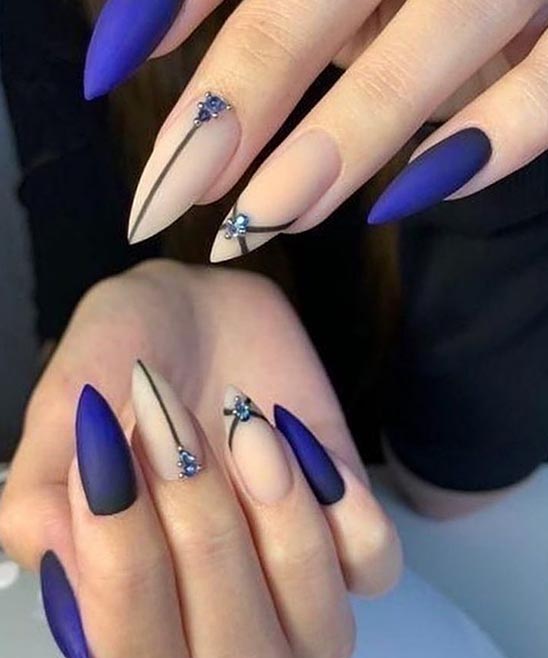 Dark Blue Gel Nail Designs
