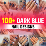 Dark Blue Nails Design