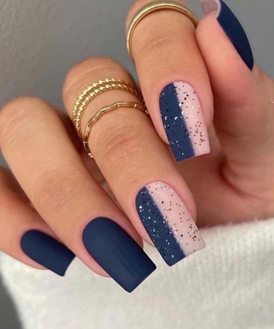 Dark Blue and Pink Nail Designs