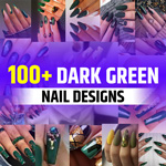 Dark Green Acrylic Nail Designs