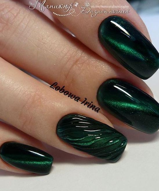 Dark Green Nail Polish Designs