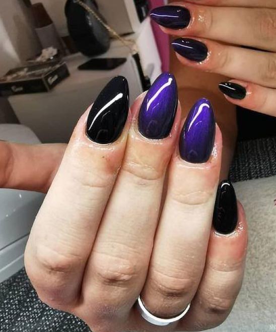 Dark Purple Nails With Designs