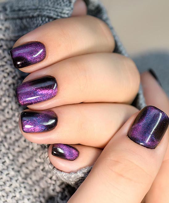 Dark Purple and Gold Nail Designs