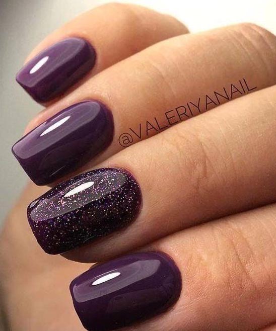 Dark Purple and Silver Nail Designs