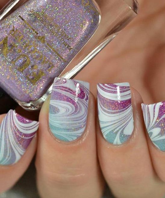 Emerald Green Marble Nails