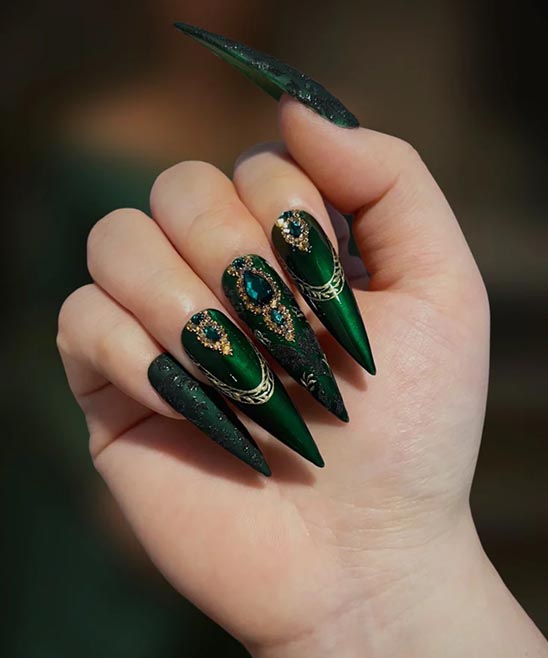 Emerald Green Nail Design