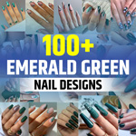 Emerald Green and Gold Nail Designs