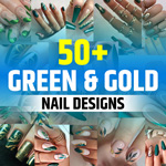 Emerald Green and Gold Nail Designs