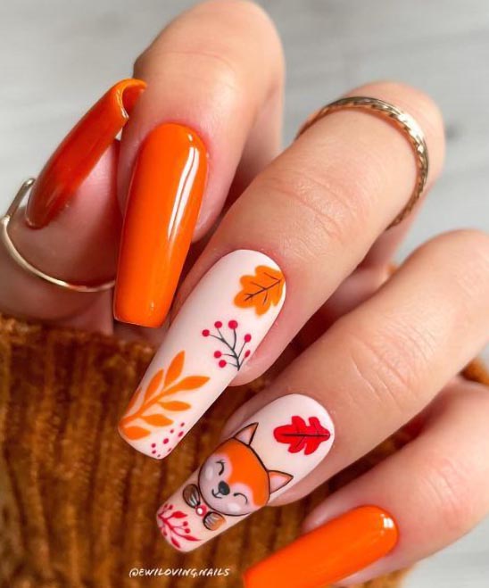 Fall Leaf Toe Nail Design