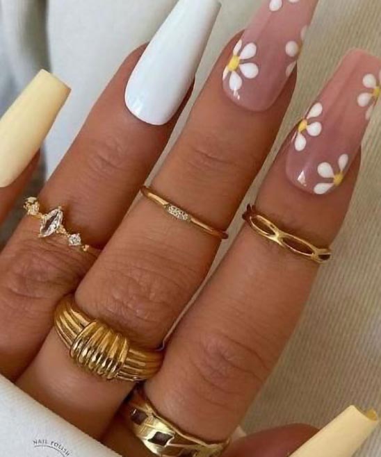 Flower French Tip Nail Designs
